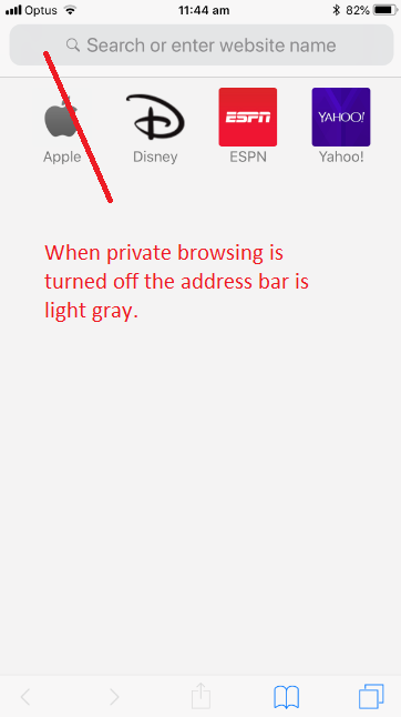 how to turn off private browsing on iphone